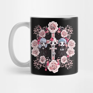 Cute Creepy Angels with roses Mug